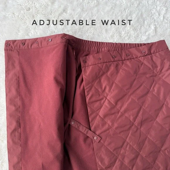 Uniqlo Woman Burgundy Quilt Windproof Wrap Skirt SMALL Contemporary Gorpcore - Picture 3 of 9